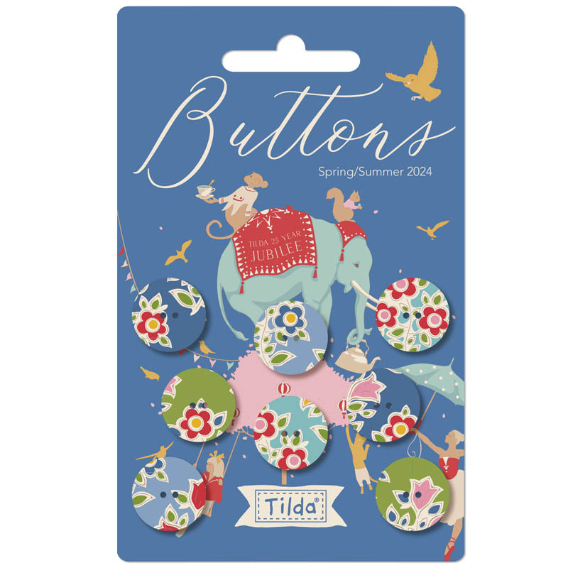 Jubilee - Jubilee Farm Flower Buttons 16mm 8 pcs - TIL400060