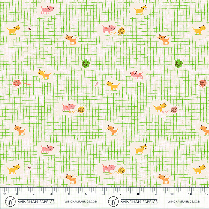 Kitten Plaid quilting fabric, part of the Heather Ross Favorites fabric collection by Heather Ross (SKU: 40929D-2)