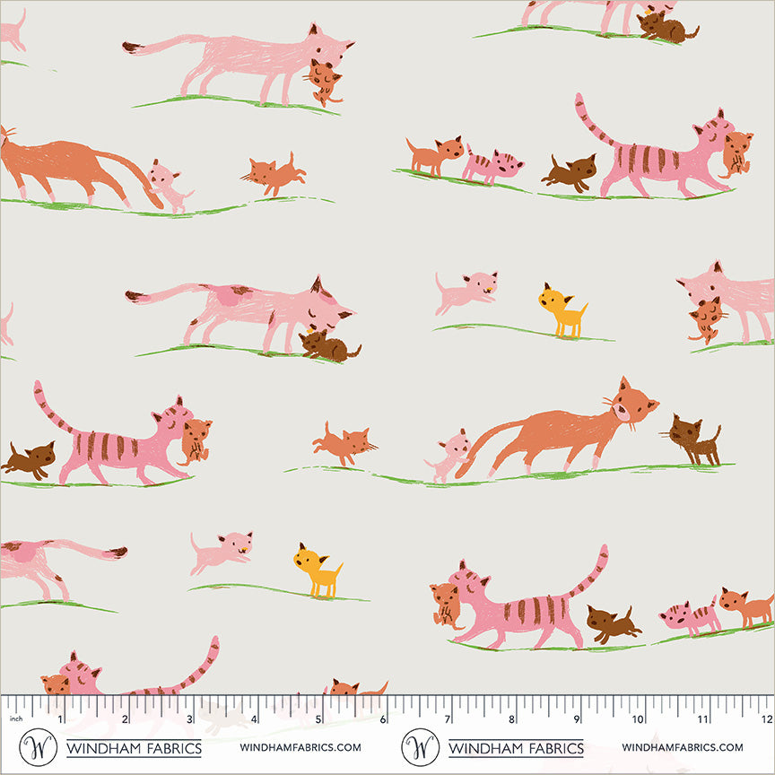 Marching Cats quilting fabric, part of the Heather Ross Favorites fabric collection by Heather Ross (SKU: 40931D-5)
