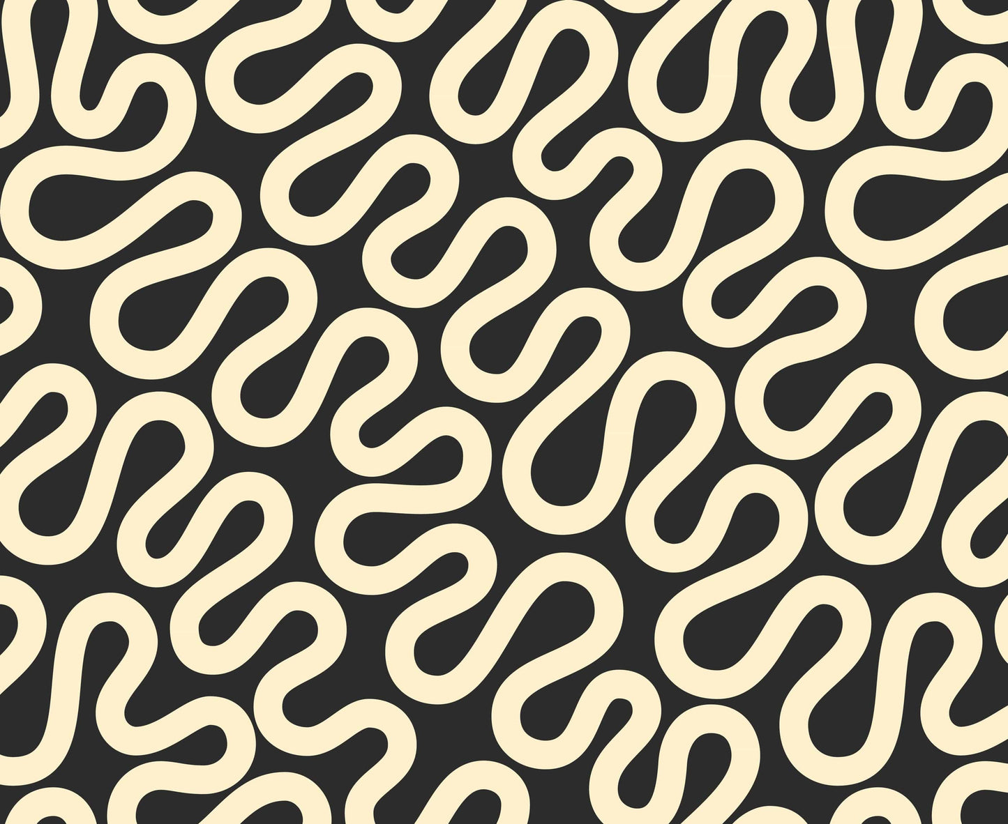 A closeup shot of the quilting fabric pattern called Unspooled, designed by Emily Van Hoff, in the tuxedo colorway. The SKU is 42372 27.