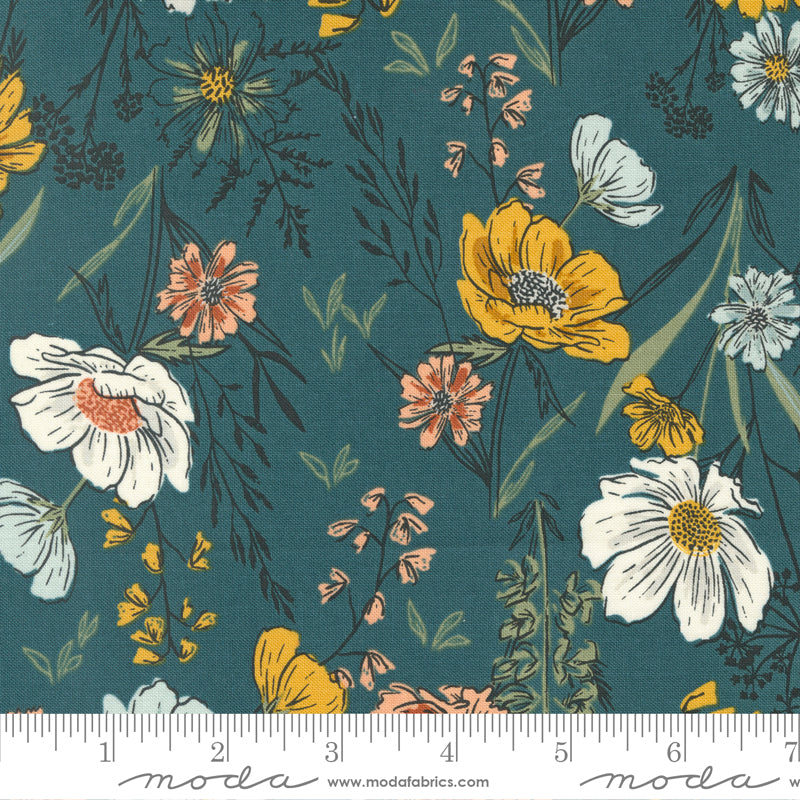 Woodland Wildflowers - Wildflower Wonder in Dark Lake - 45580 18 - Half Yard