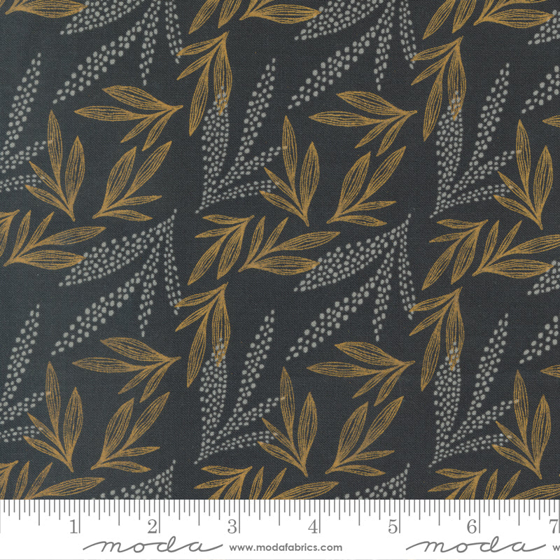 Woodland Wildflowers - Leaf Lore in Charcoal - 45584 19 - Half Yard