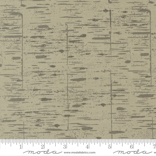 Cotton quilting fabric pattern called 'Birch in Taupe'. Part of the 'Woodland Wildflowers' fabric collection. Designed by Fancy That Design House for fabric company Moda Fabrics. SKU: 45586 13. 44-45 inch width.