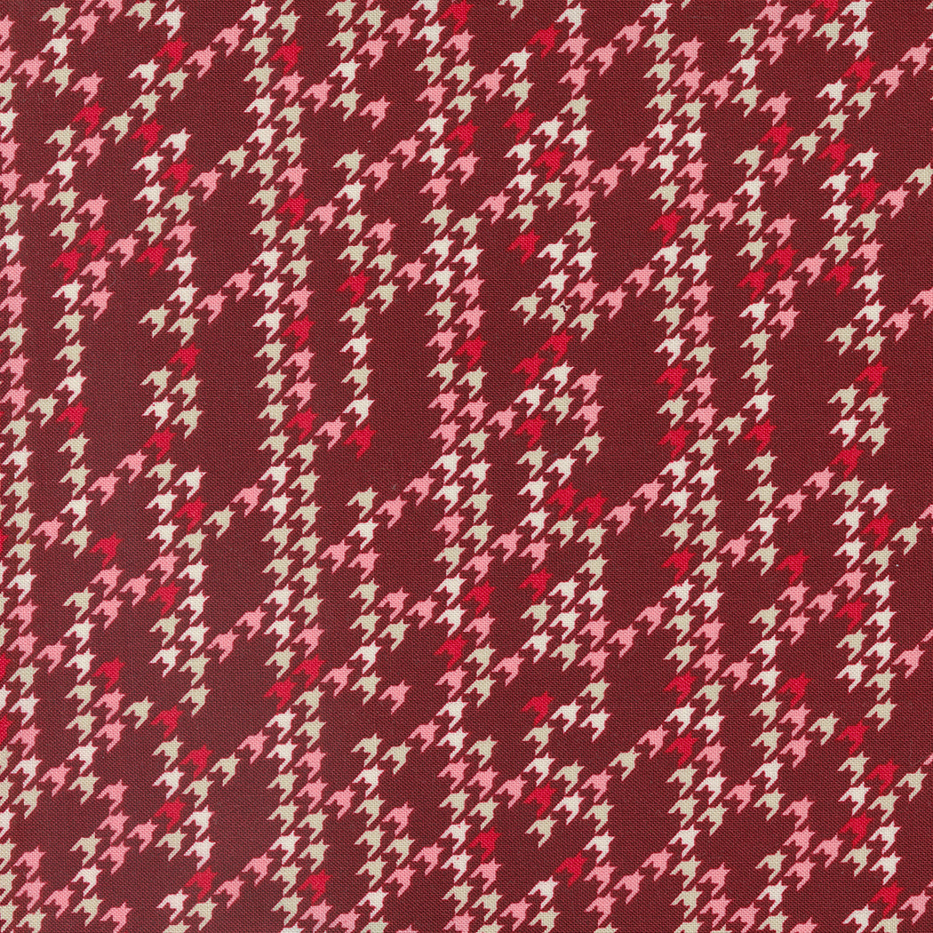 PREORDER - Cozy Wonderland - Houndstooth Party in Burgundy - 45598 13 - Half Yard