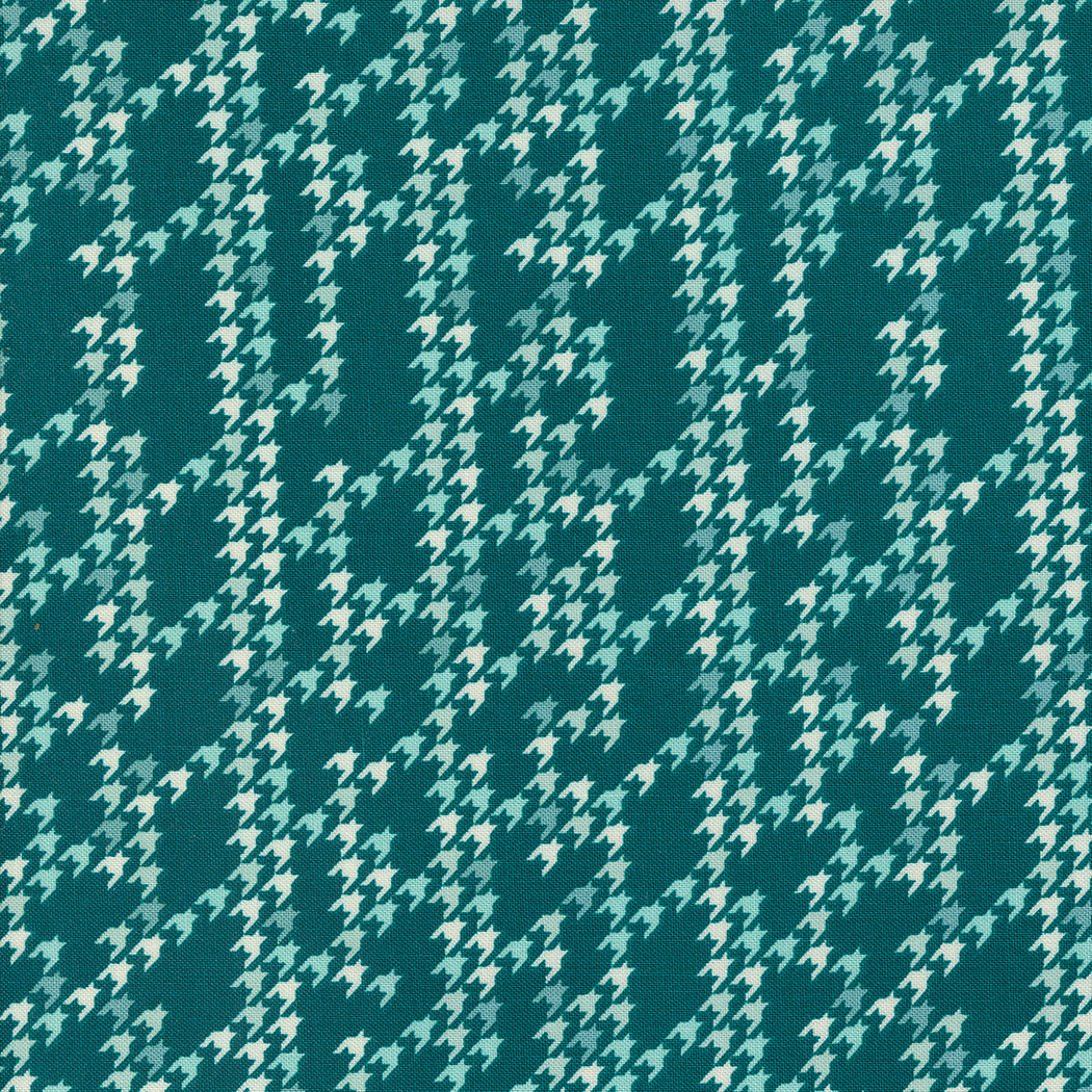 PREORDER - Cozy Wonderland - Houndstooth Party in Teal - 45598 15 - Half Yard