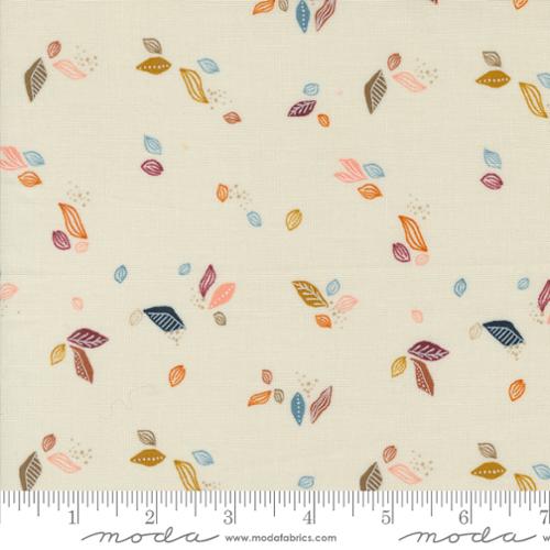PREORDER - Folk Lore - Leaf Twirl in Eggshell - Fancy That Design House - 45607 11 - Half Yard
