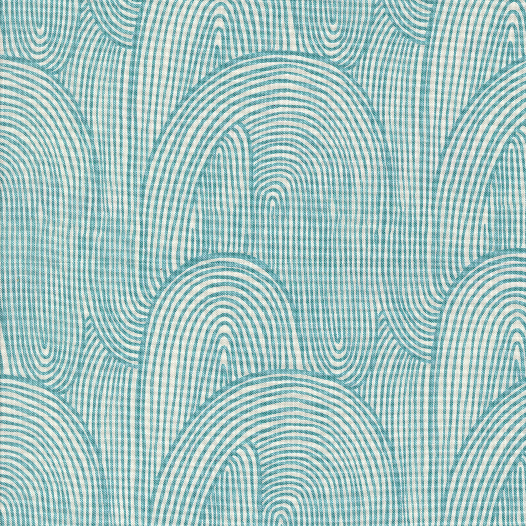 PREORDER - Things Above - Wavy Whirl in Teal - Fancy That Design House - 45614 25 - Half Yard