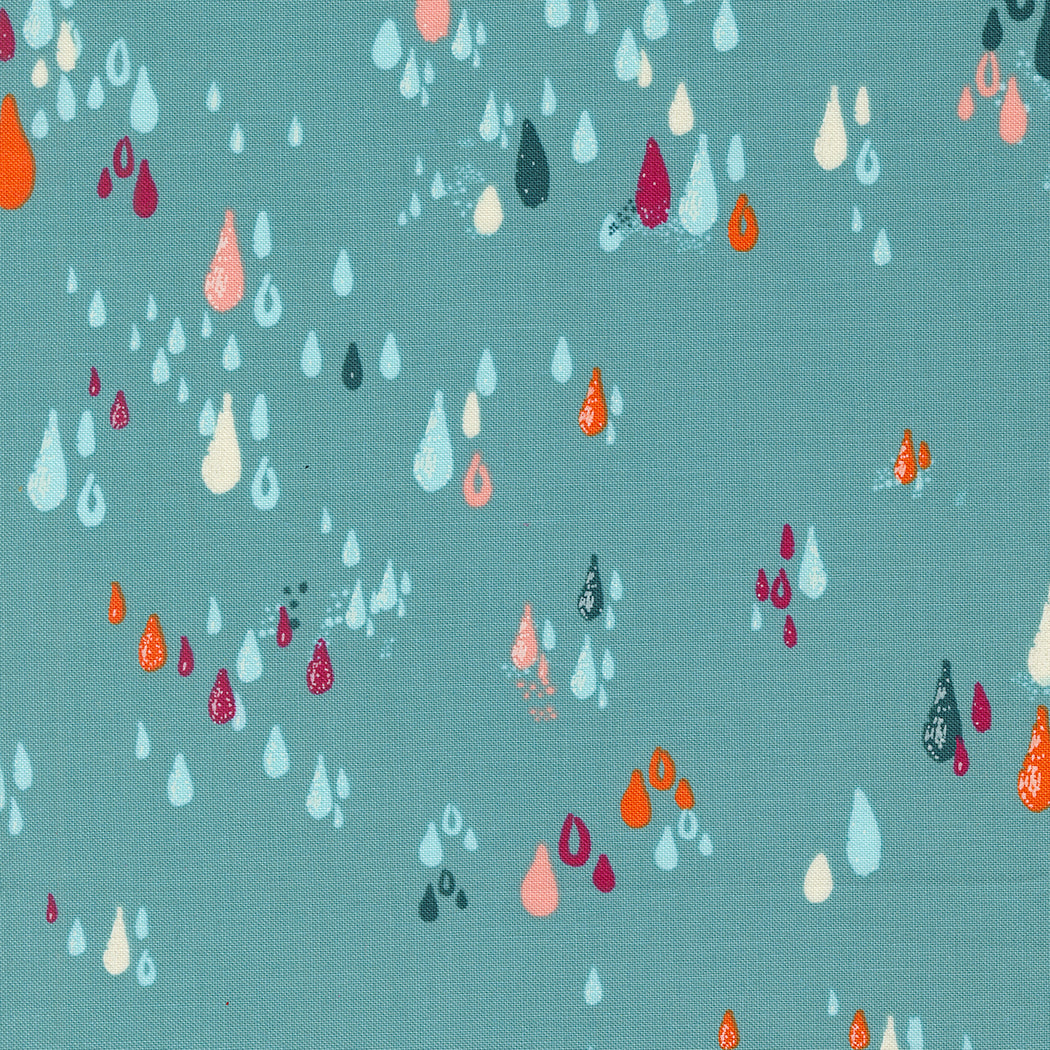 PREORDER - Things Above - Drops in Teal - Fancy That Design House - 45617 25 - Half Yard