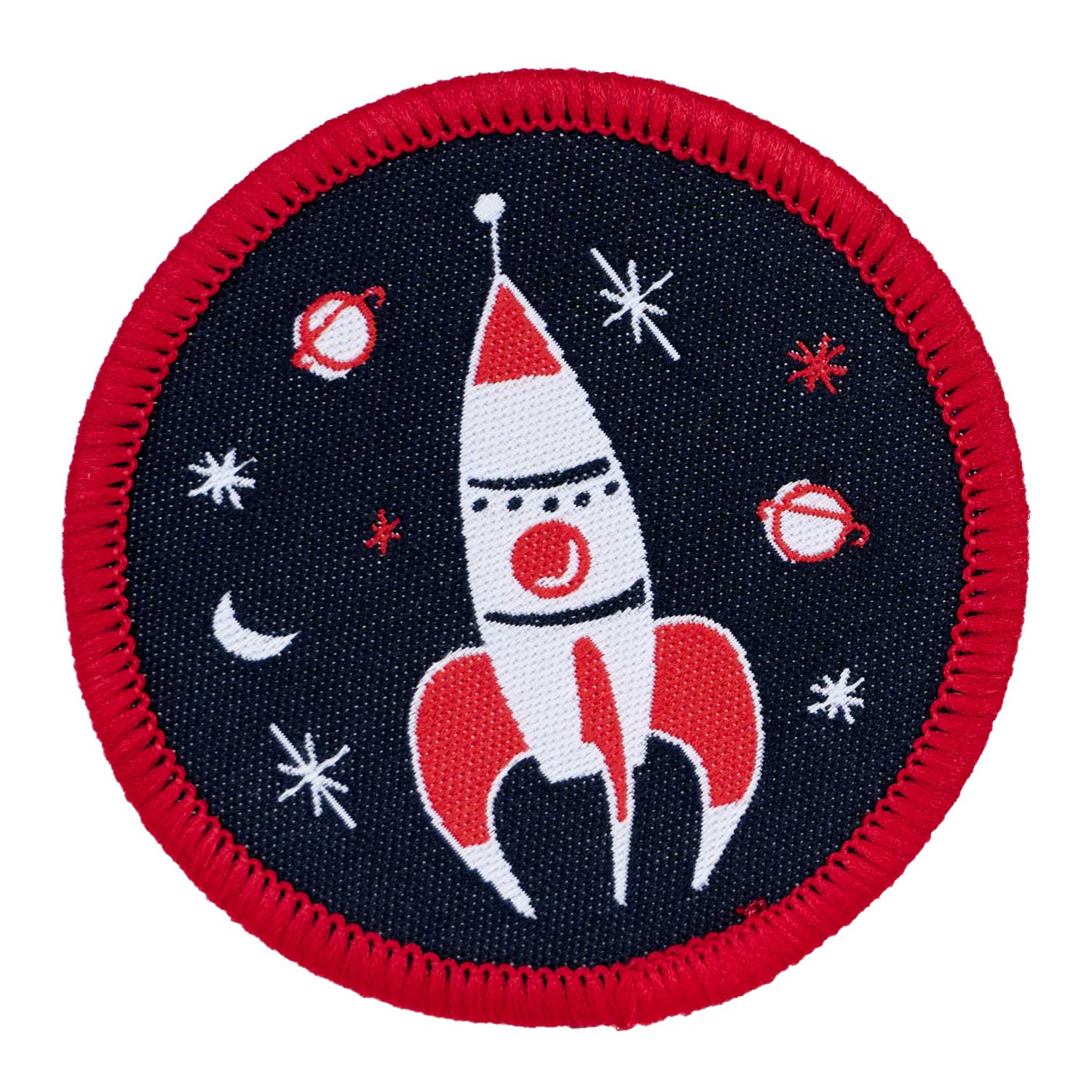 3, 2, 1... Blastoff - Rocket in Space Badge - 53x53mm - Iron-on Appliq ...