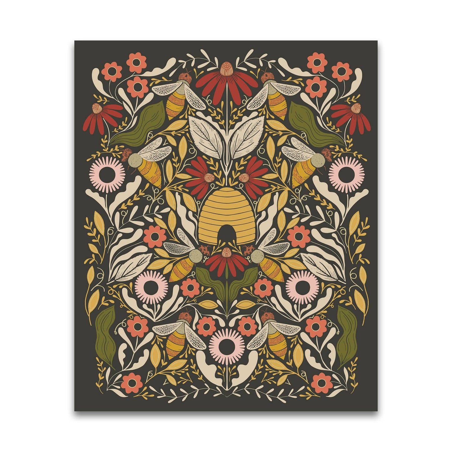 PREORDER - Bee Garden - 36" x 44" Panel - Metallic Black - Gingiber - 48418 21M - Panel