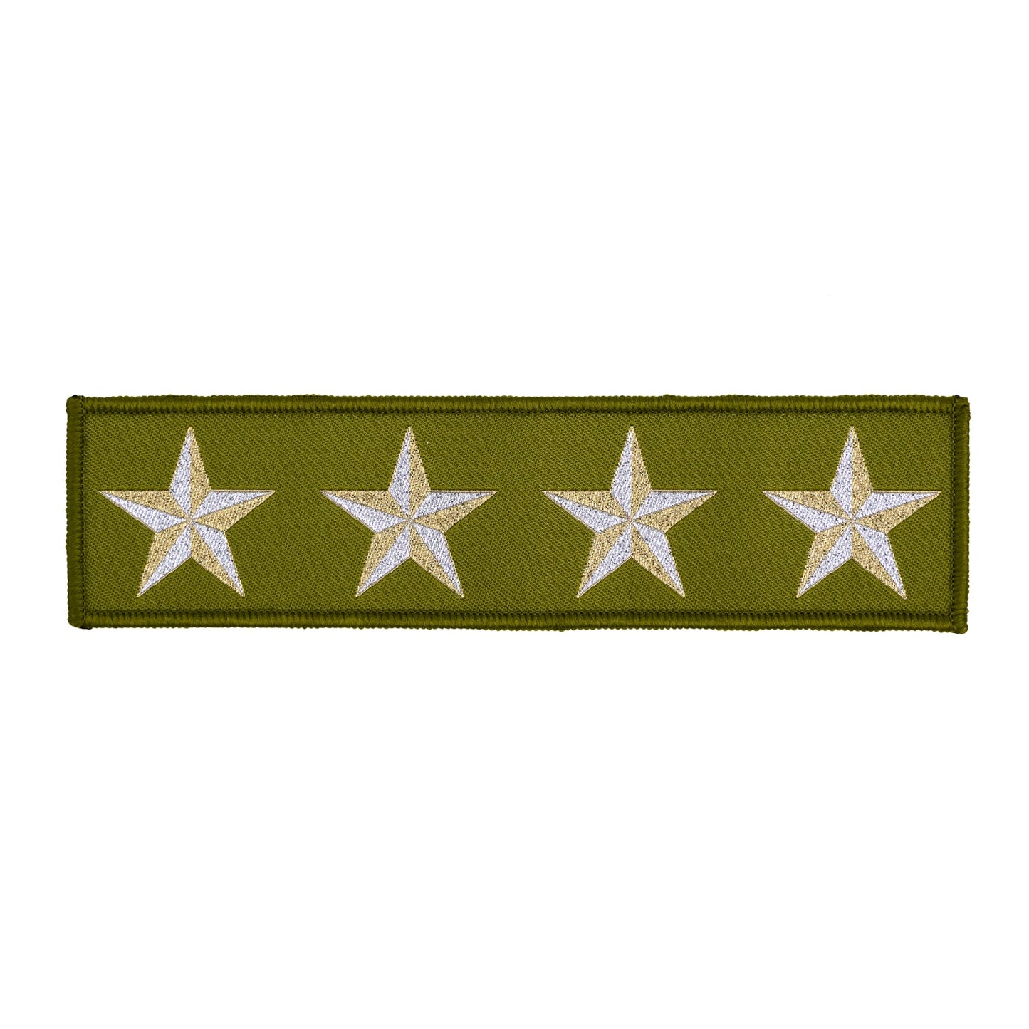 High Flight - 4 Star in Olive - by Sarah Thomas - 38x149mm - Iron-On Applique Patch