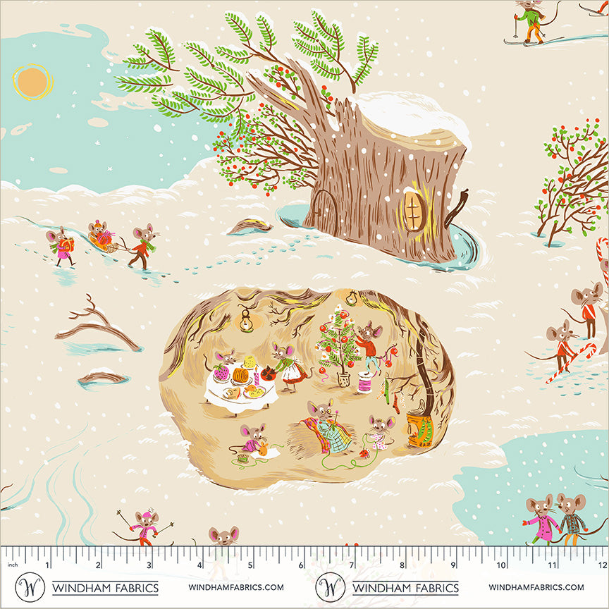 Christmas Mice quilting fabric, part of the Heather Ross Favorites fabric collection by Heather Ross (SKU: 50165D-10)