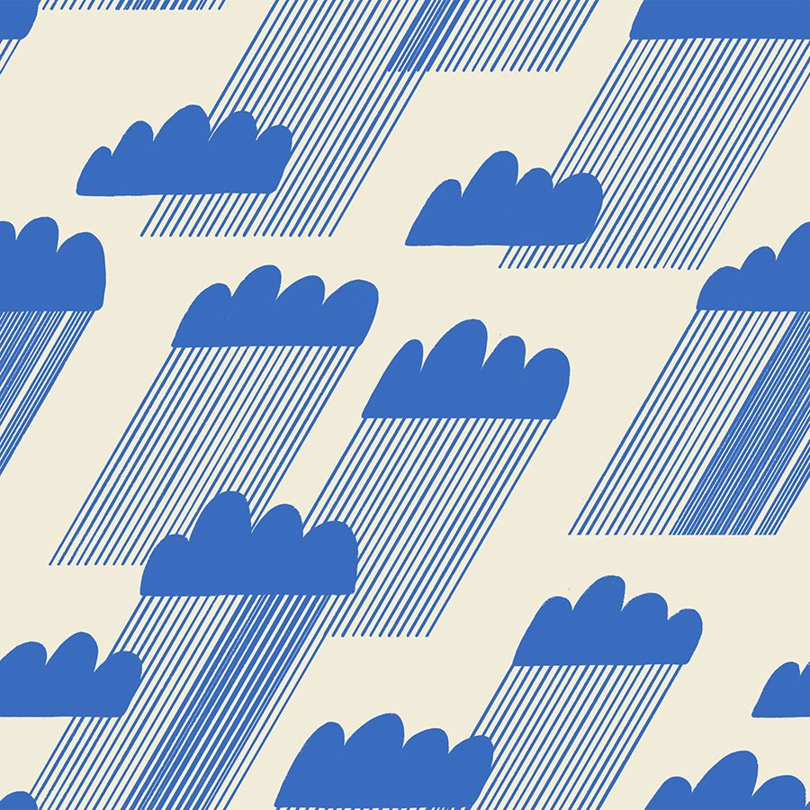 PREORDER - Water Rainclouds in Royal Blue - RS5126 11 - Half Yard
