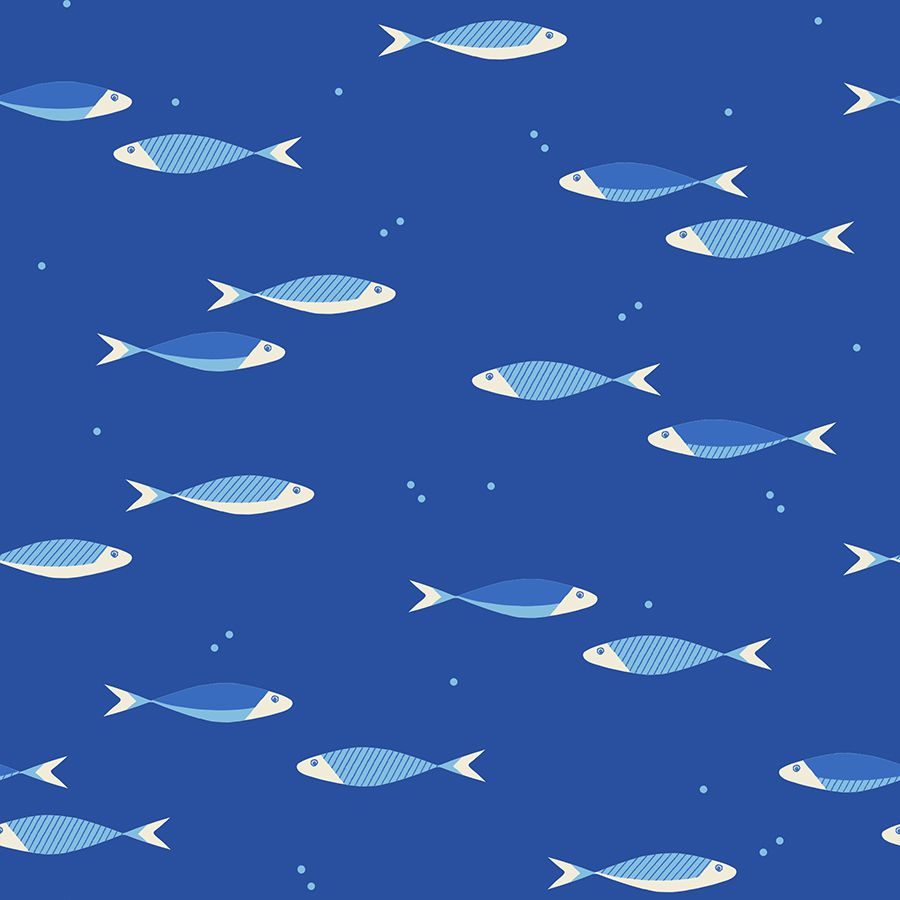 PREORDER - Water School Day in Royal Blue - RS5127 12 - Half Yard