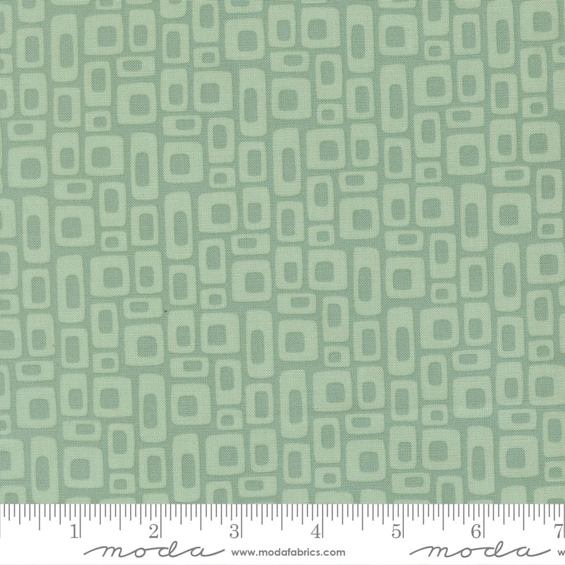 Marshmallow Dusty Jade - Scenery by Elizabeth Hartman - Half Yard (Preorder)