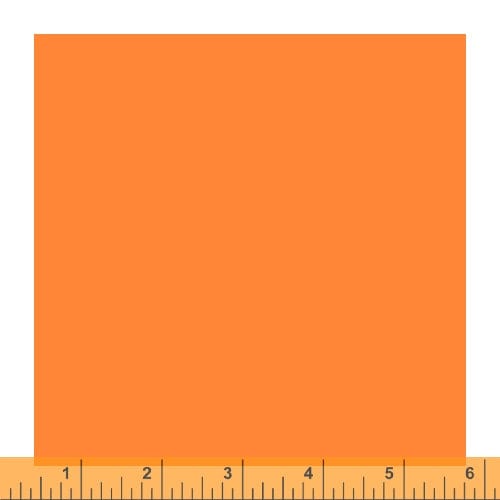 Cotton quilting fabric pattern called 'Pumpkin'. Part of the 'Ruby and Bee Solids' fabric collection. Designed by Heather Ross for fabric company Windham Fabrics. SKU: 51583-33. 44-45 inch width.