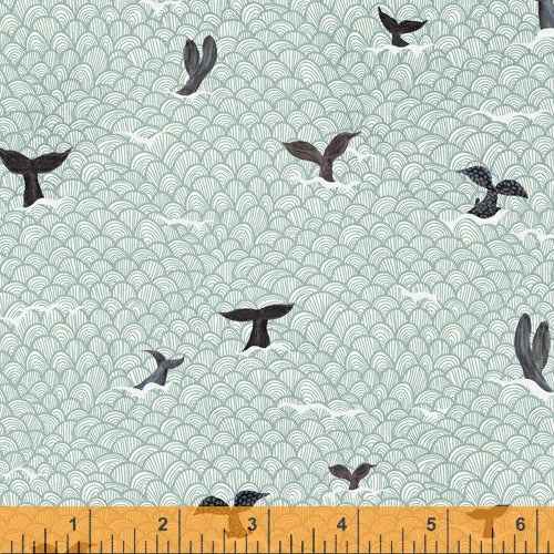 Whale Tales - Whale Tales in Seafoam - Katherine Quinn for Windham - 52103-6 - Half Yard
