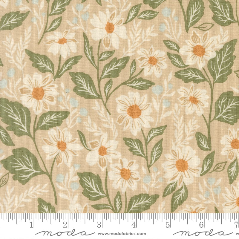 Romance Blooms Florals Oatmeal - True Love by Lella Boutique - Half Yard (Preorder)