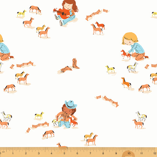 Far Far Away III - Play Horses in Ivory - 52753-7 - Half Yard