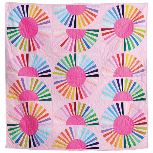 Mod Daisy Quilt Kit by Annabel Wrigley featuring Ruby and Bee Solids