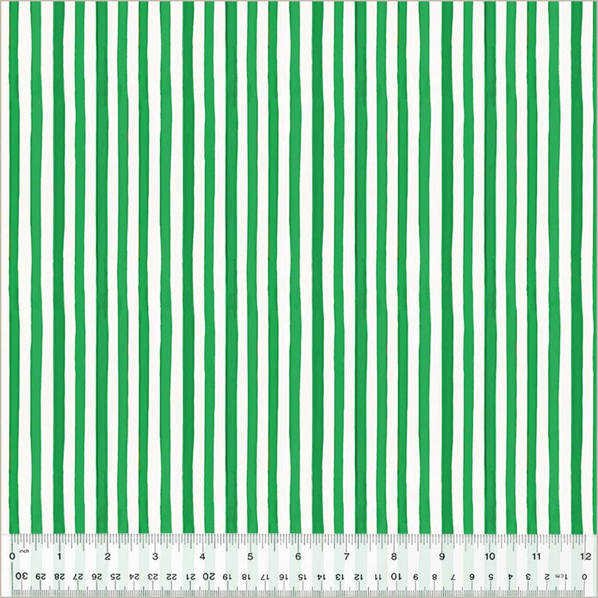 Festive Stripe in Green quilting fabric, part of the Christmas Village fabric collection by Whistler Studios (SKU: 53909-10)