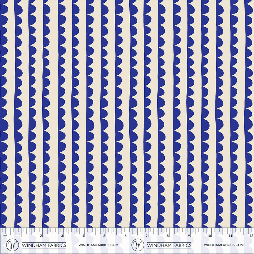Scallop in Blue quilting fabric, part of the Electric Rainbow fabric collection by Deborah Fisher (SKU: 54130A-8)