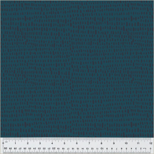 Cotton quilting fabric pattern called 'Rainfall in Ultramarine'. Part of the 'Moonlit' fabric collection. Designed by Jennifer Moore / Monaluna for fabric company Windham Fabrics. SKU: 54287-21. 44-45 inch width.