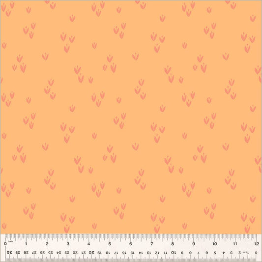 Cotton quilting fabric pattern called 'Sprout in Peach'. Part of the 'Moonlit' fabric collection. Designed by Jennifer Moore / Monaluna for fabric company Windham Fabrics. SKU: 54288-9. 44-45 inch width.