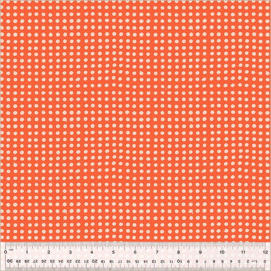 High Density Cotton quilting fabric pattern called 'Dots in Delphinium/Blush'. Part of the 'Ruby and Bee Blenders' fabric collection. Designed by Heather Ross for the Windham Fabrics fabric company. SKU: 54417-29. 44-45 inch width.