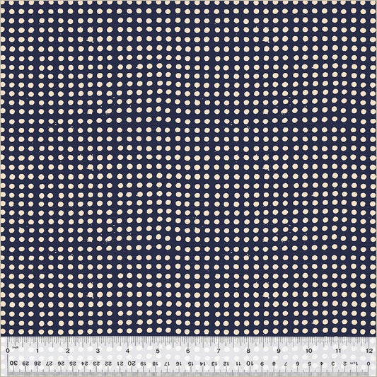 High Density Cotton quilting fabric pattern called 'Dots in Night Sky/Blush'. Part of the 'Ruby and Bee Blenders' fabric collection. Designed by Heather Ross for the Windham Fabrics fabric company. SKU: 54417-34. 44-45 inch width.