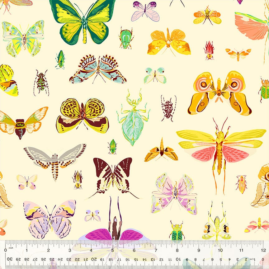 A closeup shot of the quilting fabric pattern called On Display, designed by Tamara Kate, in the light colorway. The SKU is 54652-2.