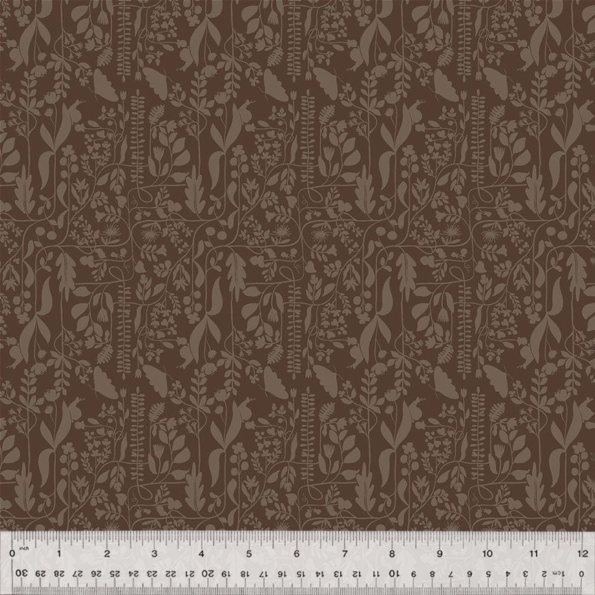 A closeup shot of the quilting fabric pattern called Meander, designed by Tamara Kate, in the dark colorway. The SKU is 54657-14.