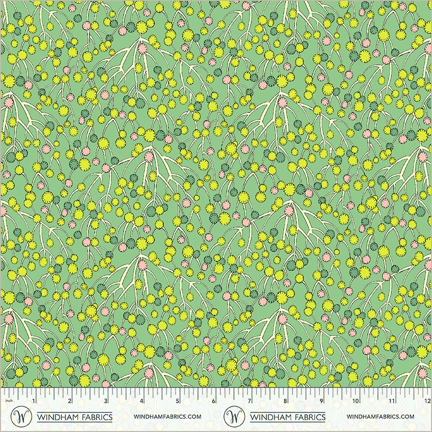 Huckleberry Mint quilting fabric, part of the Sunshine fabric collection by Sally Kelly (SKU: 54980D-13)
