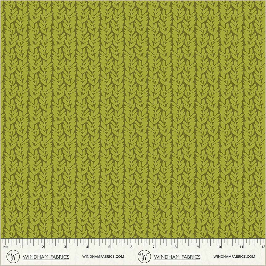 Foliage Olive quilting fabric, part of the Foliage fabric collection by Sally Kelly (SKU: 54983-4)