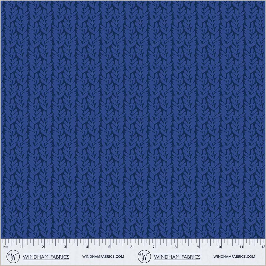 Foliage Indigo quilting fabric, part of the Foliage fabric collection by Sally Kelly (SKU: 54983-7)