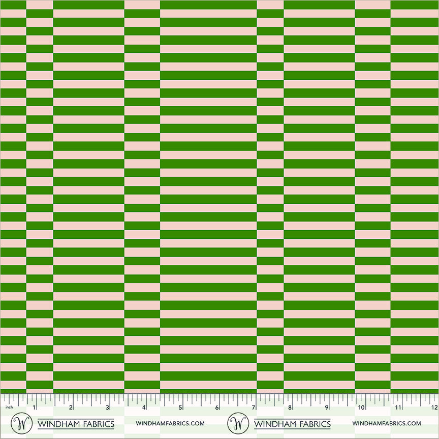 Broken Stripe in Grass Green quilting fabric, part of the Annabel's Blenders fabric collection by Annabel Wrigley (SKU: 55379-5)