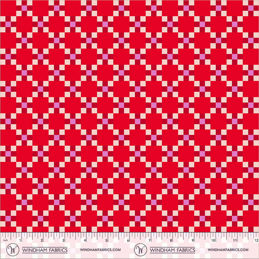 Picnic in Red/Pink quilting fabric, part of the Annabel's Blenders fabric collection by Annabel Wrigley (SKU: 55383-1)