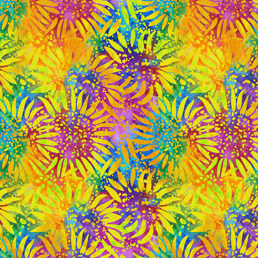Canvas & Co - Sunflowers in Rainbow Splash - Sally Kelly - 55546DC-1 - Half Yard (Preorder)