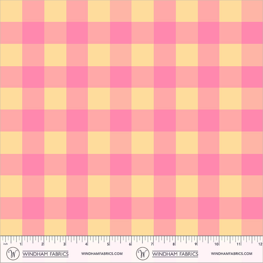 Picnic Big in Peony quilting fabric, part of the Boat Race fabric collection by Heather Ross (SKU: 55607D-15 Peony)