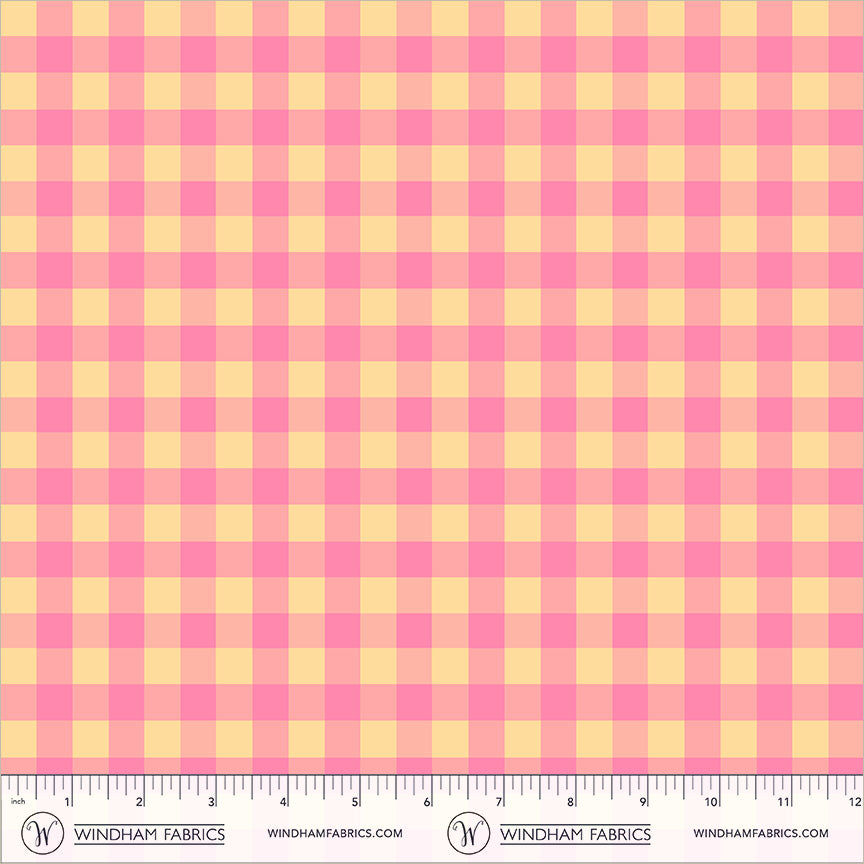 Picnic Little in Peony quilting fabric, part of the Boat Race fabric collection by Heather Ross (SKU: 55608D-15 Peony)