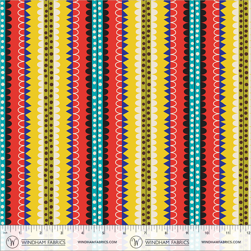 Boundless Binding in Multi quilting fabric, part of the Electric Rainbow fabric collection by Deborah Fisher (SKU: 55660-X)