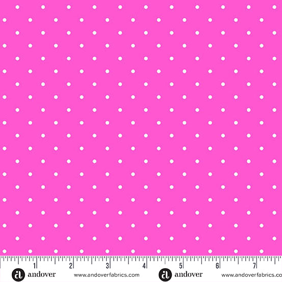 Simply Spot Hot Pink quilting fabric, part of the Simply Spot fabric collection by Andover Fabrics (SKU: A-10237-E1)