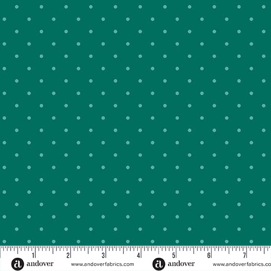 Simply Spot Teal quilting fabric, part of the Simply Spot fabric collection by Andover Fabrics (SKU: A-10237-G2)