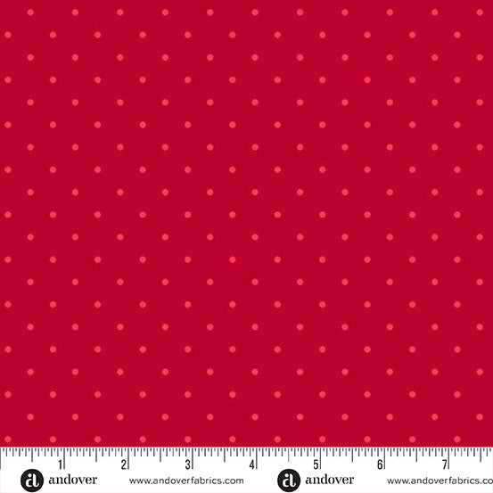Simply Spot Crimson quilting fabric, part of the Simply Spot fabric collection by Andover Fabrics (SKU: A-10237-R1)