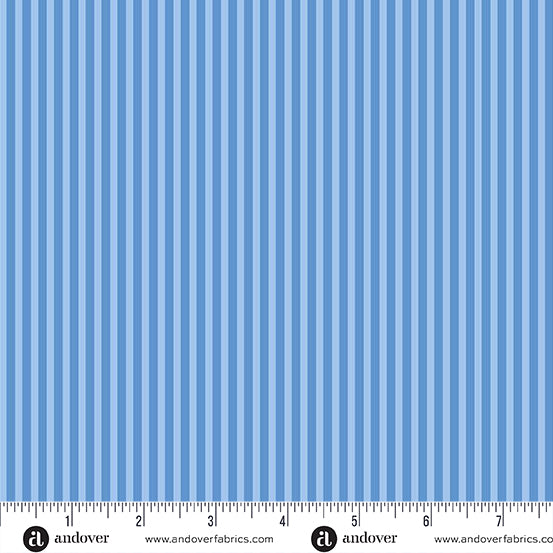 Simply Stripe Sky quilting fabric, part of the Simply Stripe fabric collection by Andover Fabrics (SKU: A-10238-B1)