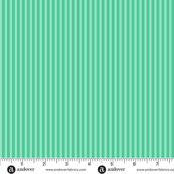 Simply Stripe Jade quilting fabric, part of the Simply Stripe fabric collection by Andover Fabrics (SKU: A-10238-G)