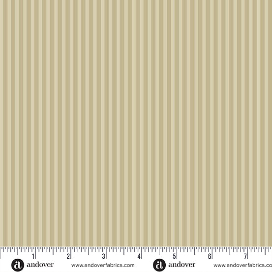Simply Stripe Tan quilting fabric, part of the Simply Stripe fabric collection by Andover Fabrics (SKU: A-10238-N1)