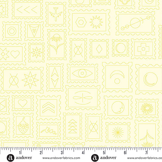 Postcard Lightest Lichen quilting fabric, part of the Color Camp fabric collection by Alison Glass (SKU: A-10424-Y)