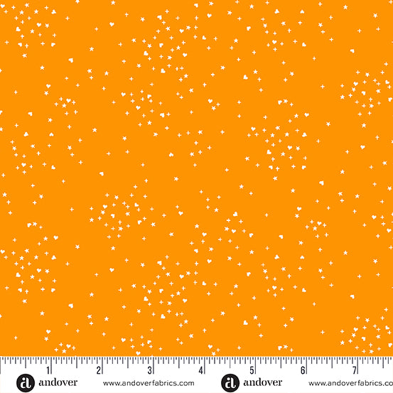 PREORDER - Heart Stars in Orange - A-1091-O - HALF YARD