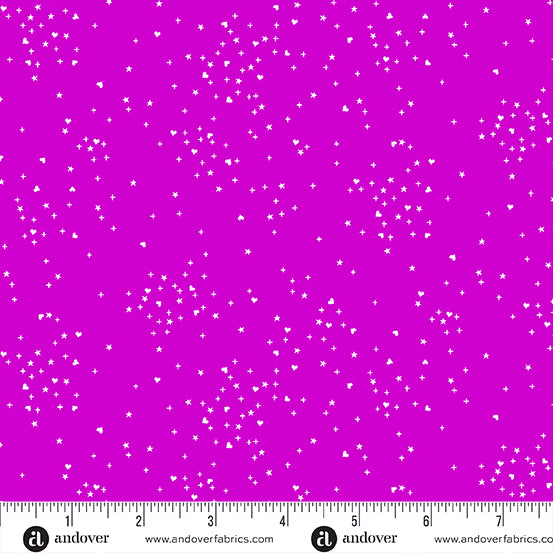 PREORDER - Heart Stars in Purple - A-1091-P - HALF YARD